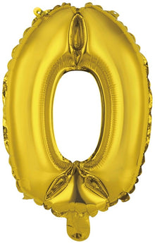 Шар-цифра 0, золотой, 1 шт.