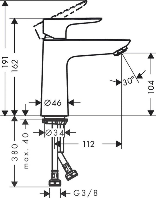 Bateria umywalkowa HANSGROHE TALIS E110, czarna