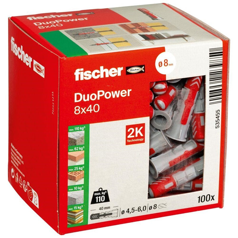 Kołek rozporowy Fischer DuoPower, 40 mm x 8 mm, 100 szt.