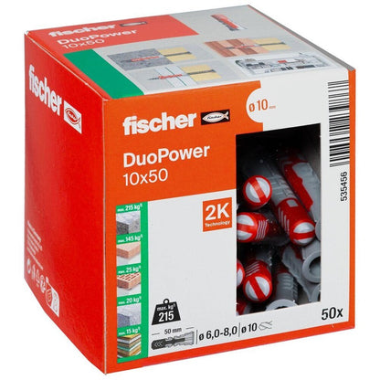Kołek Fischer DuoPower, 50 mm x 10 mm, 50 szt.