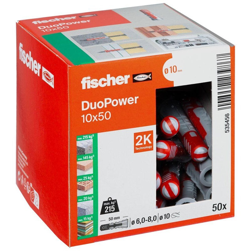 Fischer DuoPower Plug, 50 mm x 10 mm, 50 pcs.