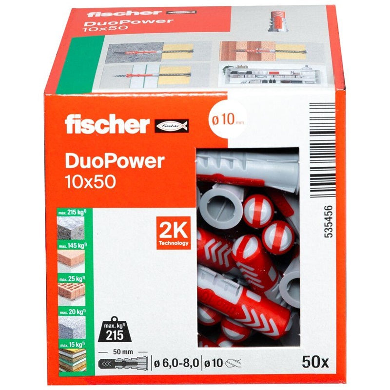 Fischer DuoPower Plug, 50 mm x 10 mm, 50 pcs.