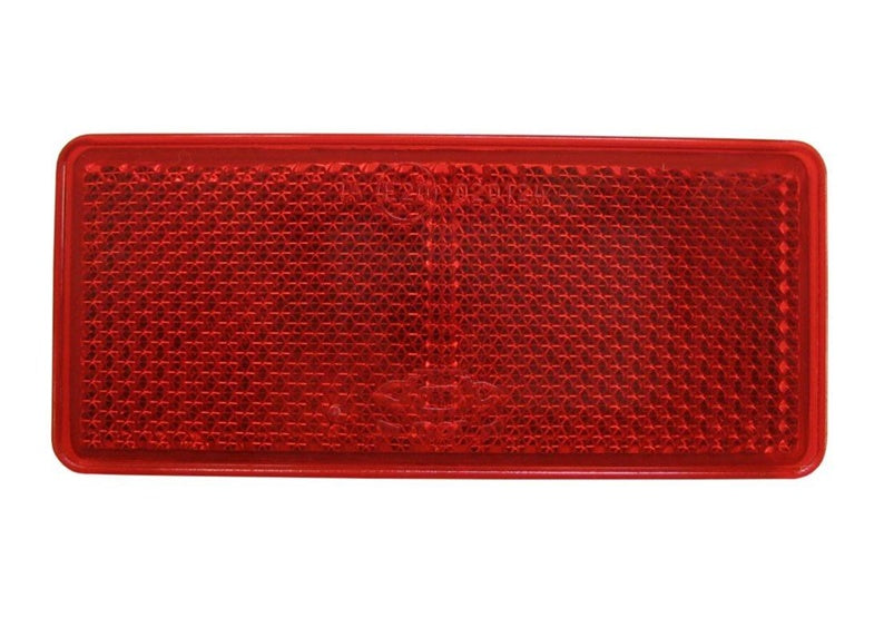 Red adhesive reflector, rectangular, 40x90 mm