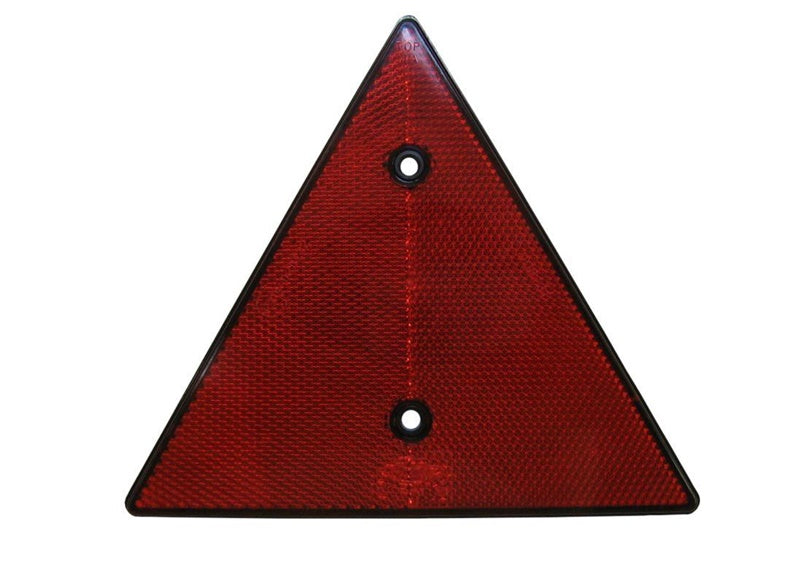 Red screw-on reflector, triangular, 160x140 mm