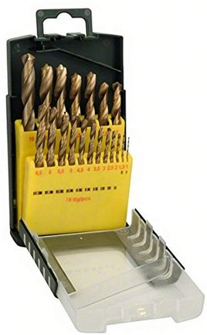 Metal drill bit set BOSCH 1-10mm, 19pcs. HSS-TIN