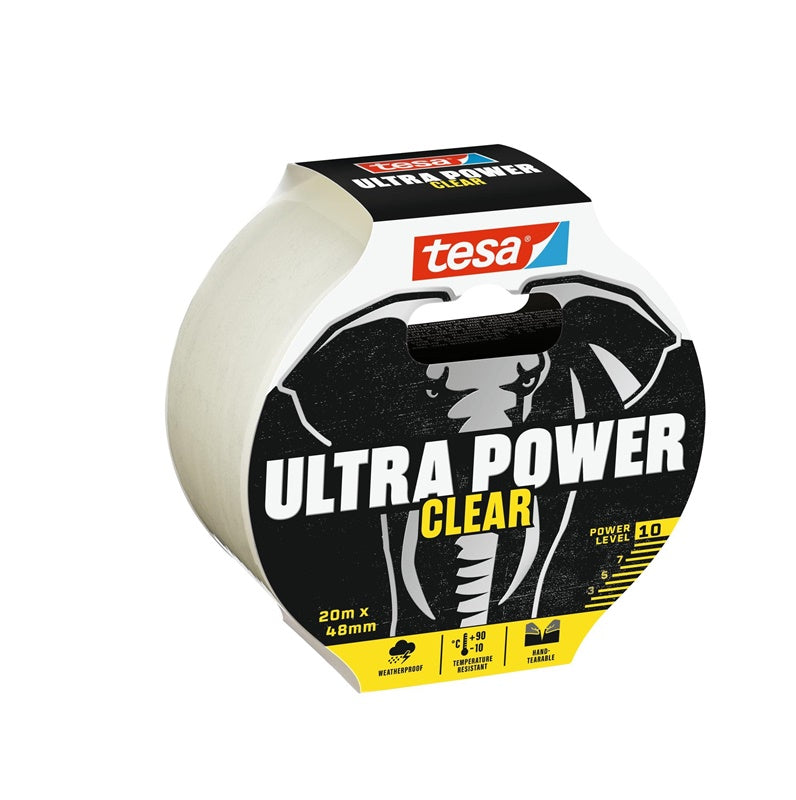 Taśma klejąca TESA ULTRA POWER CLEAR 56497, 20 m × 48 mm