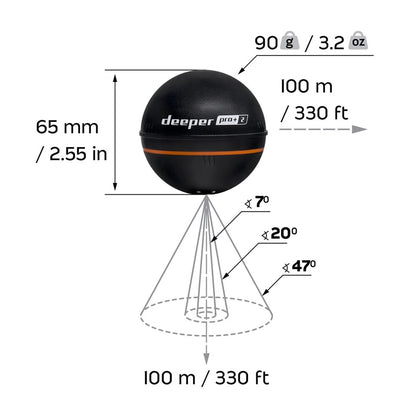 Czujnik do wyszukiwania ryb Deeper PRO+ 2