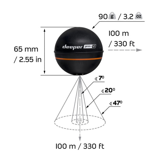 Czujnik do wyszukiwania ryb Deeper PRO+ 2