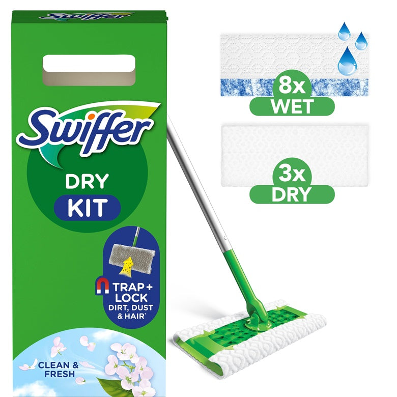 Swiffer Sweeper Kit, suchy 8 szt. + mokry 3 szt.
