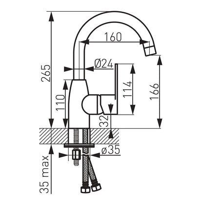 Washbasin mixer FERRO CORDOBA BCD2A, chrome