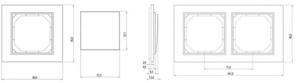 Triple frame VILMA QR1000, ivory