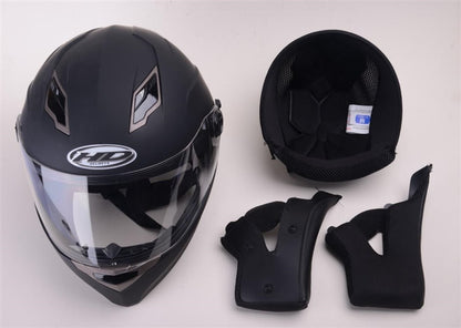 Motociklininko šalmas HD-09B, dydis XL, juodas