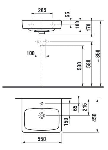 Praustuvė JIKA LYRA PLUS H810381, 550×450 mm