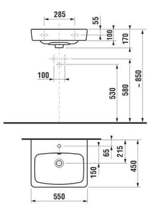 Praustuvė JIKA LYRA PLUS H810381, 550×450 mm