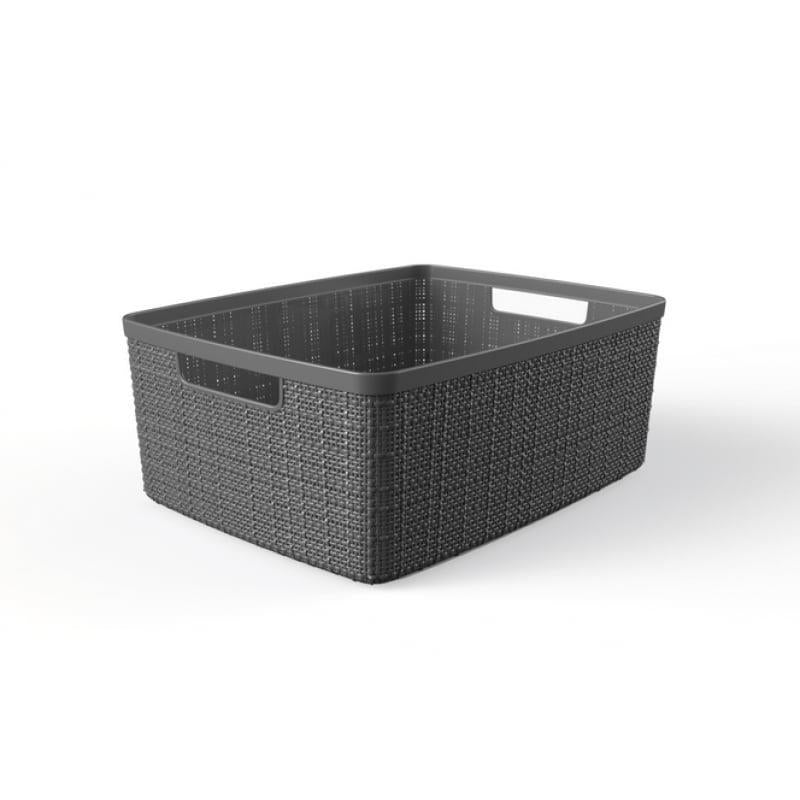 CURVER JUTE Storage Box, 12L, grey, 36×28×15 cm