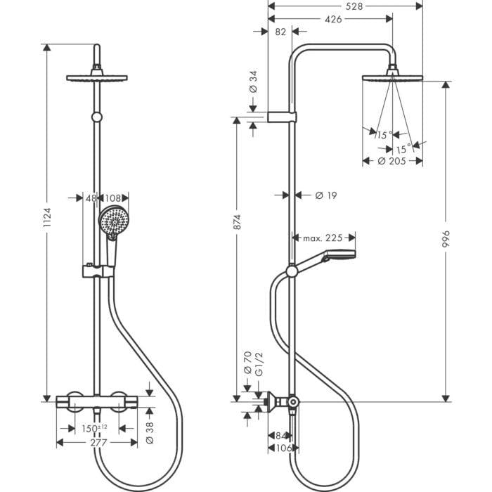 Hansgrohe Vernis Blend Thermostatic Shower Set