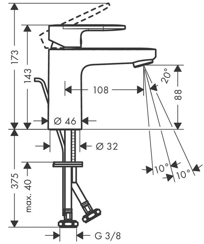 Bateria umywalkowa Hansgrohe Vernis Shape 71561670, czarna