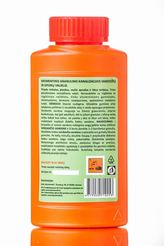 Siphon and Drain Cleaner Economic VERDANČIOS GRANULĖS® (BOILING GRANULES), 500g