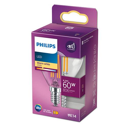 Philips LED bulb, P45, E14, 6.5 W, 806 lm, 2700K