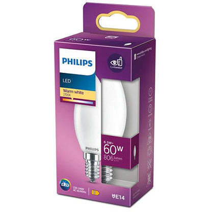 Żarówka Philips LED, B35, E14, 6.5 W, 806 lm, 2700 K