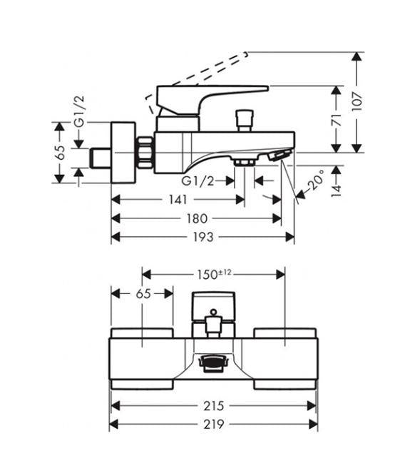 Vonios maišytuvas Hansgrohe Talis E 71740140, bronzos