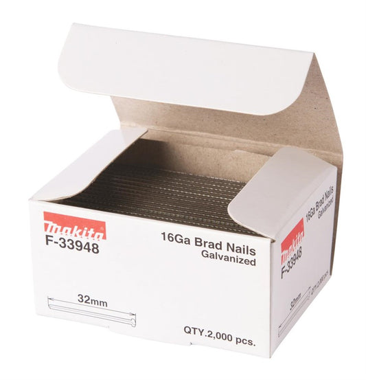 Nails for Cladding Makita 16 GA F-33948, 32 mm x 1.6 mm