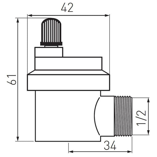 FERRO 1/2" automatic angled deaerator valve