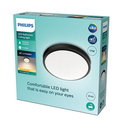 Šviestuvas lubų Philips Doris, 17W, 2700°K, LED, juodas