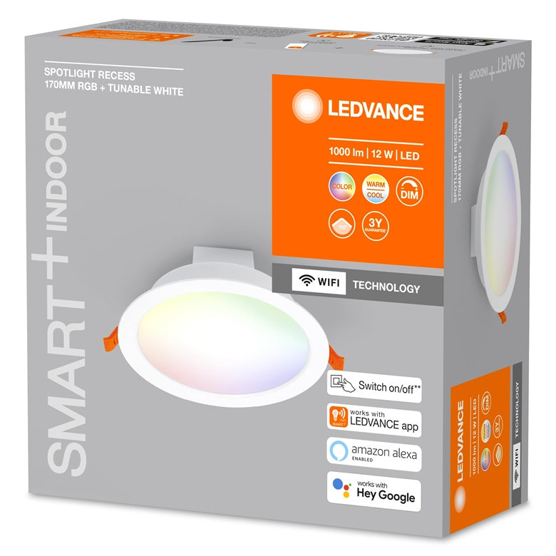 ŠVIESTUVAS MONTUOJAMAS WIFI 12W D170 RGBTW 1000LM
