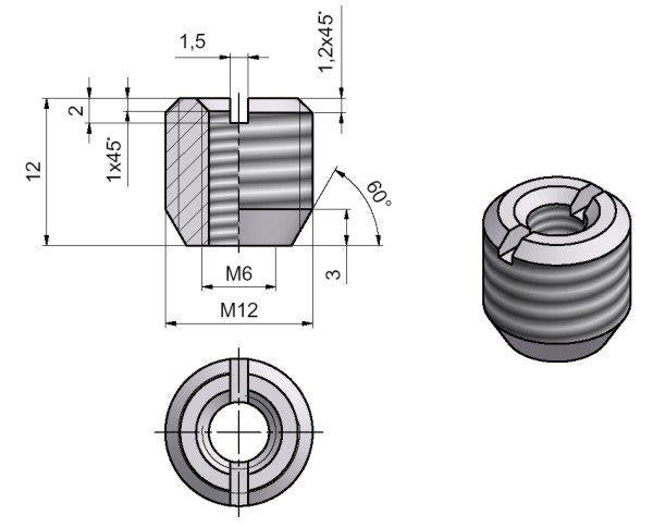 Zacisk M6x12 mm szary, 10 szt.