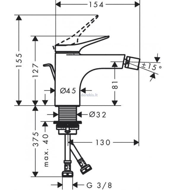 Bidė maišytuvas Hansgrohe Vivenis 75200000, chromo