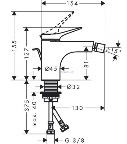 Bidė maišytuvas Hansgrohe Vivenis 75200000, chromo