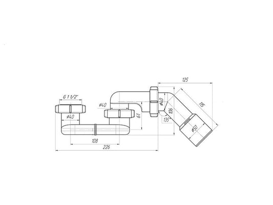 SYFON BRODZIKOWY 1 1/2X40/50 BEZ ZAWORU