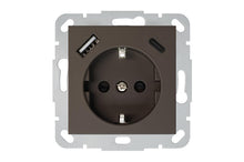 Socket, USB A+C Charger Liregus Retro, brown