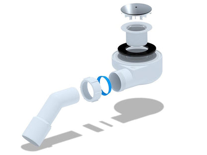 LOW SYPHON FOR SHOWER TRAY 50MM CHROME