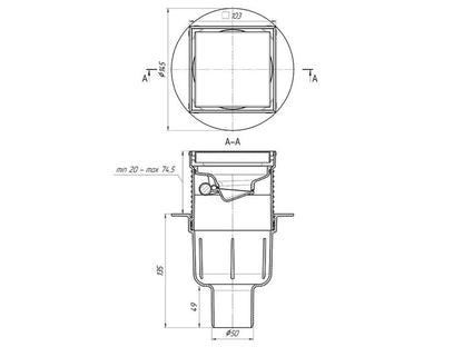 SHOWER TRAP DRY TILE INSERT 10X10 REG