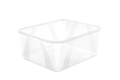 Storage box with lid ROTHO LONA, 19 l, transparent