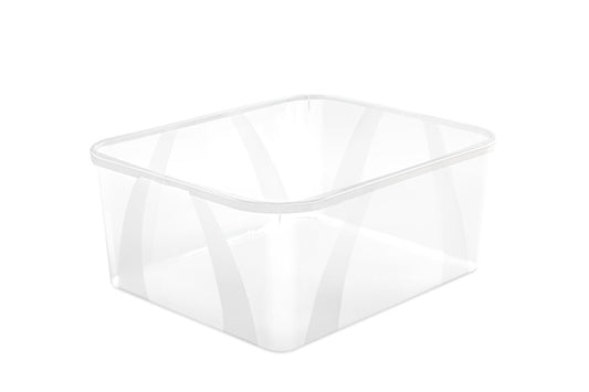 Storage box with lid ROTHO LONA, 19 l, transparent