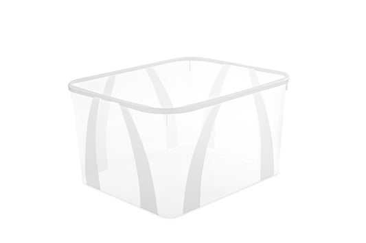 Storage box with lid ROTHO LONA, 25 l, transparent