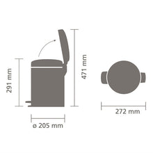 Šiukšliadėžė Brabantia, šviesiai ruda, 5 l, 27.1 cm