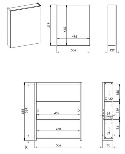 SZAFKA Z LUSTREM BASIC 50 CM