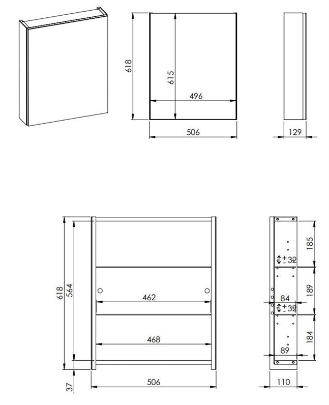 SZAFKA Z LUSTREM BASIC 50 CM
