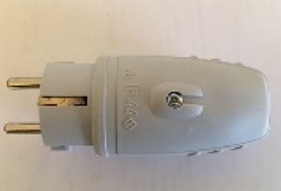 Plug N&L, 16A, 250V, IP44, grey