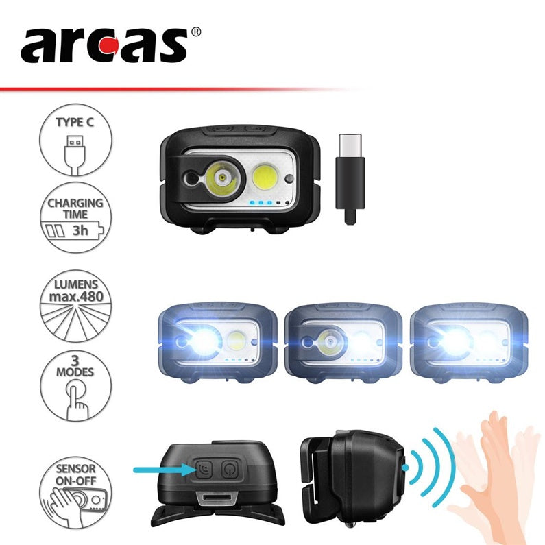 Headlamp Arcas SENSOR, 300 K