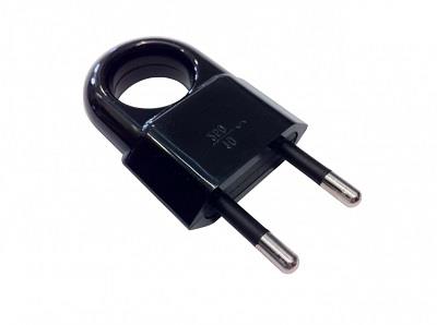 Plug PAWBOL, 2P, 10A, 250V, black