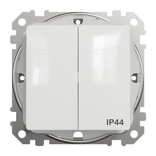 Jungiklis SCHNEIDER SEDNA DESIGN, 2 klav., IP44, balt.spalv.