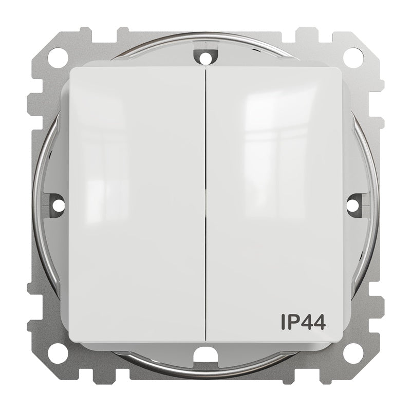 Łącznik SCHNEIDER SEDNA DESIGN, 2-klawiszowy, IP44, biały
