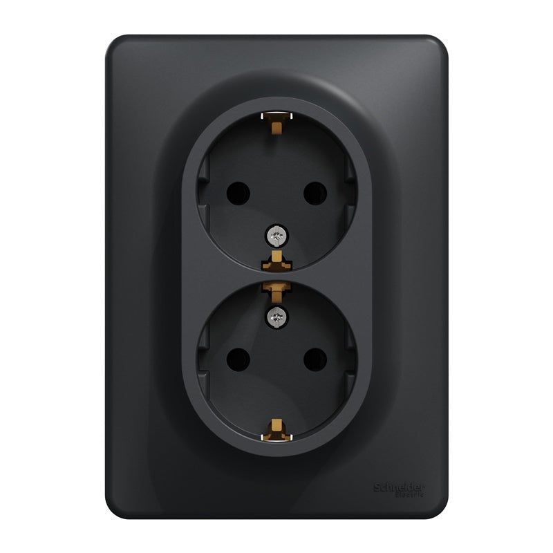 Double socket SCHNEIDER SEDNA DESIGN, anthracite