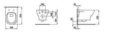 WALL-HUNG TOILET WITH LID LAUFEN LUA 53