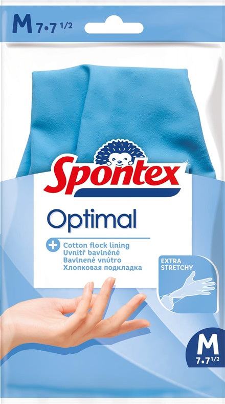 Latex Gloves Spontex Optimal, M, blue, 1 pair